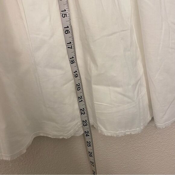 Old Navy vintage white lightweight Knee Length a line skirt beachy preppy 12 - Picture 6 of 8
